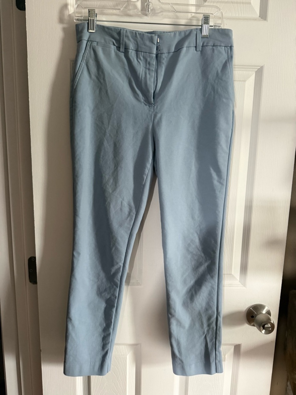 Rachel Zoe Pale Blue Cropped Straight-Leg Pants